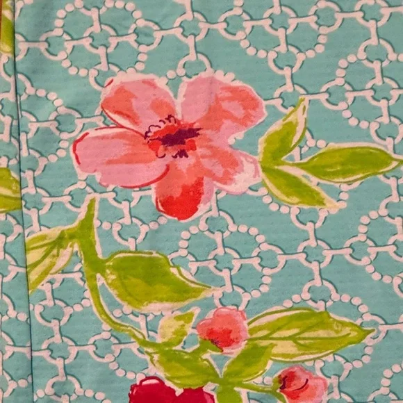 IBKUL Floral Long Sleeve Dress - Aqua, Pink, Green - Picture 4 of 7